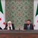 الشيخ أسامة الرفاعي مع الرئيس أحمد الشرع خلال تنصيبه مفتياً للجمهورية العربية السورية