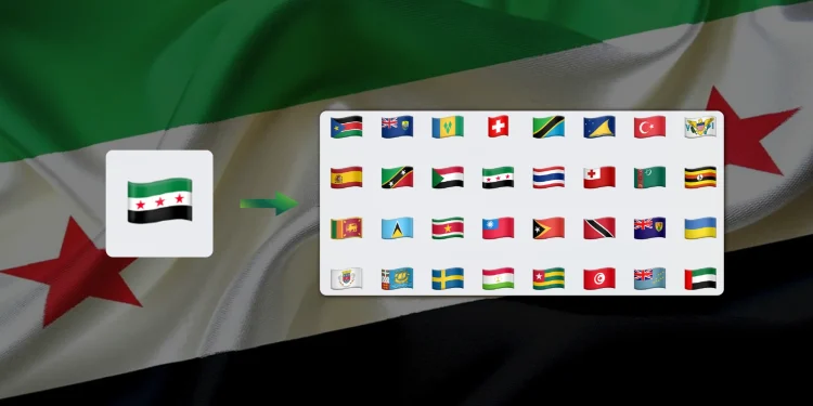 إيموجي العلم السوري الجديد